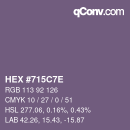 Color code: HEX #715C7E | qconv.com