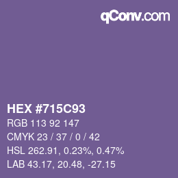 Código de color: HEX #715C93 | qconv.com