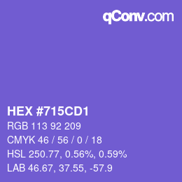 カラーコード: HEX #715CD1 | qconv.com