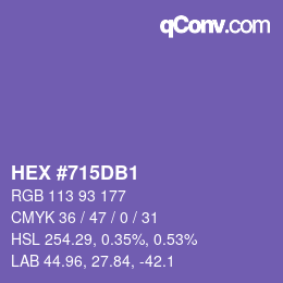 Color code: HEX #715DB1 | qconv.com