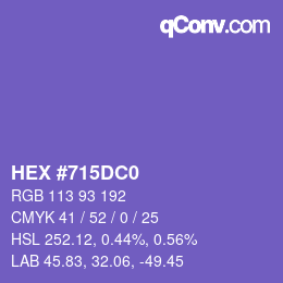 Color code: HEX #715DC0 | qconv.com