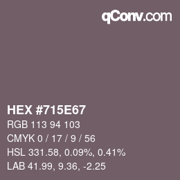 Color code: HEX #715E67 | qconv.com