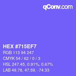 Color code: HEX #715EF7 | qconv.com