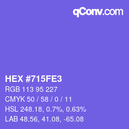 Color code: HEX #715FE3 | qconv.com