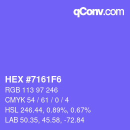 颜色代码: HEX #7161F6 | qconv.com