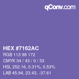カラーコード: HEX #7162AC | qconv.com