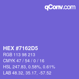 Color code: HEX #7162D5 | qconv.com