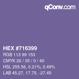 Color code: HEX #716399 | qconv.com