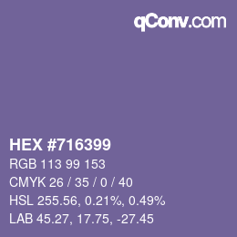 Color code: HEX #716399 | qconv.com