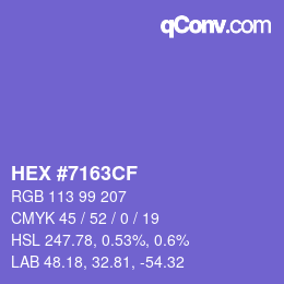 颜色代码: HEX #7163CF | qconv.com
