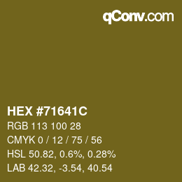 Color code: HEX #71641C | qconv.com