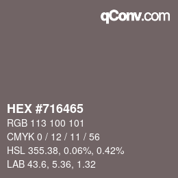 カラーコード: HEX #716465 | qconv.com
