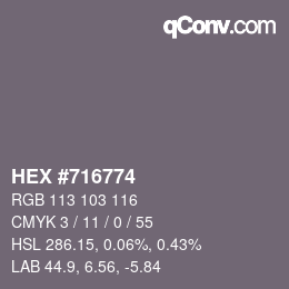 カラーコード: HEX #716774 | qconv.com