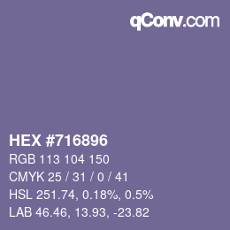 Color code: HEX #716896 | qconv.com