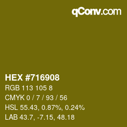 カラーコード: HEX #716908 | qconv.com