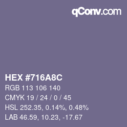 Color code: HEX #716A8C | qconv.com