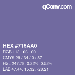 Color code: HEX #716AA0 | qconv.com