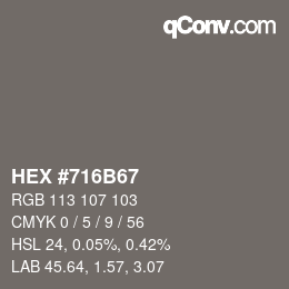 Código de color: HEX #716B67 | qconv.com