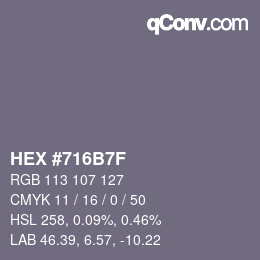 Color code: HEX #716B7F | qconv.com