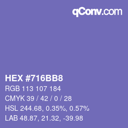 Color code: HEX #716BB8 | qconv.com