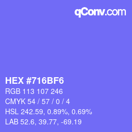 Código de color: HEX #716BF6 | qconv.com