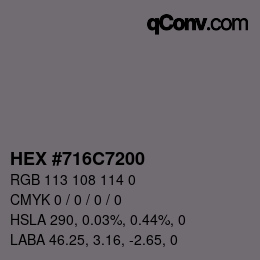 Color code: HEX #716C7200 | qconv.com