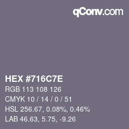 Color code: HEX #716C7E | qconv.com