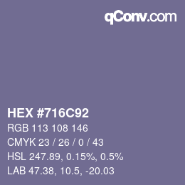 Color code: HEX #716C92 | qconv.com
