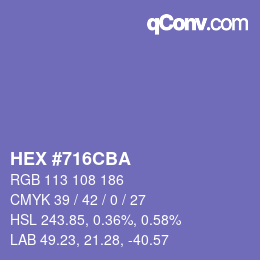 カラーコード: HEX #716CBA | qconv.com