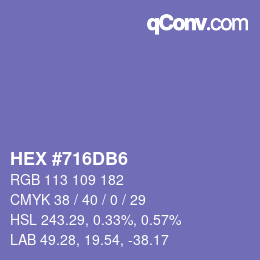 Color code: HEX #716DB6 | qconv.com