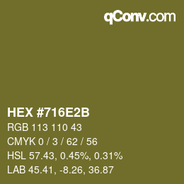 Color code: HEX #716E2B | qconv.com