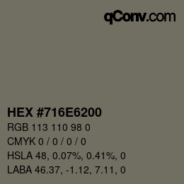 Color code: HEX #716E6200 | qconv.com