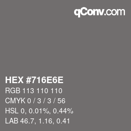 Color code: HEX #716E6E | qconv.com