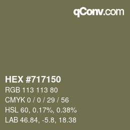 Color code: HEX #717150 | qconv.com