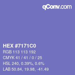 Color code: HEX #7171C0 | qconv.com
