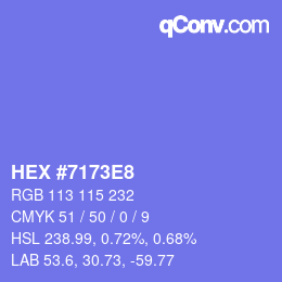 カラーコード: HEX #7173E8 | qconv.com