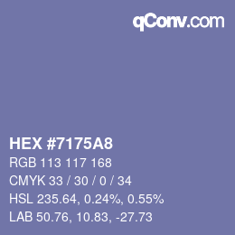 Color code: HEX #7175A8 | qconv.com