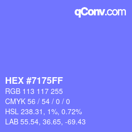 Color code: HEX #7175FF | qconv.com