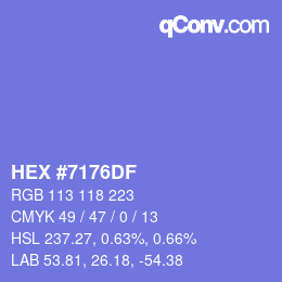 Color code: HEX #7176DF | qconv.com