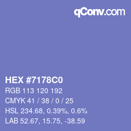 Color code: HEX #7178C0 | qconv.com