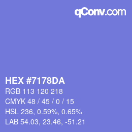 カラーコード: HEX #7178DA | qconv.com