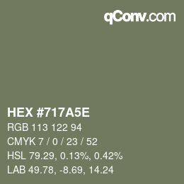 Color code: HEX #717A5E | qconv.com