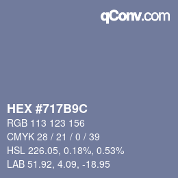 カラーコード: HEX #717B9C | qconv.com