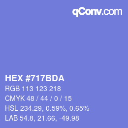 カラーコード: HEX #717BDA | qconv.com