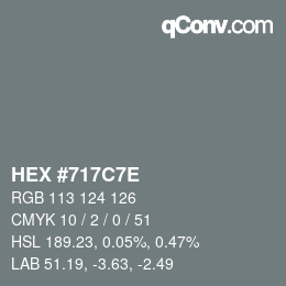 Color code: HEX #717C7E | qconv.com