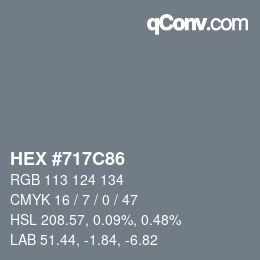 Código de color: HEX #717C86 | qconv.com
