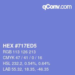 颜色代码: HEX #717ED5 | qconv.com