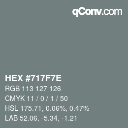 Color code: HEX #717F7E | qconv.com