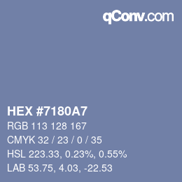 Color code: HEX #7180A7 | qconv.com