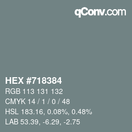 颜色代码: HEX #718384 | qconv.com
